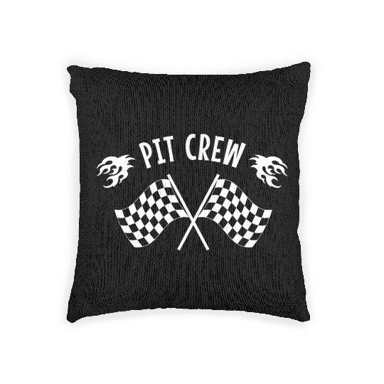 Pit Crew Racing Mechanic Car Parts Race Track Woven Pillows
