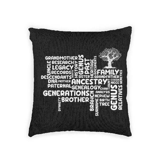 Genealogy Grandmother Ancestry Generation Woven Pillows