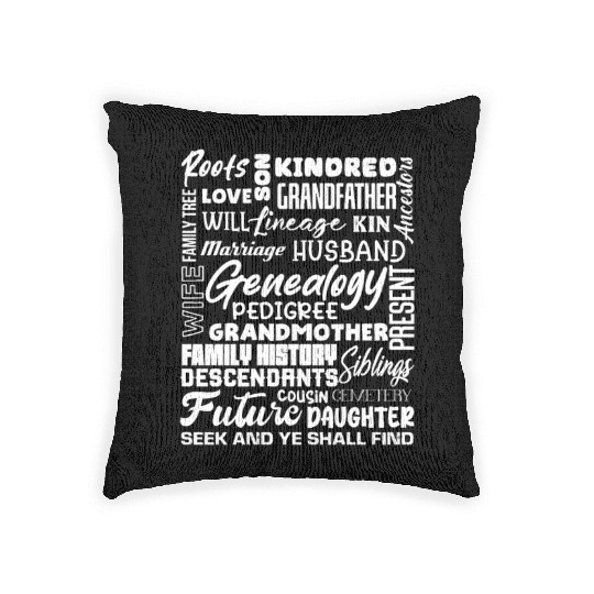Genealogy Roots Family History Descendants Woven Pillows