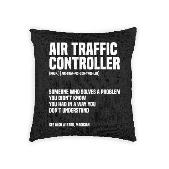 Funny Air Traffic Controller An Airplane Runway Woven Pillows