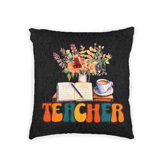 Teacher, Retro Teacher Sublimation, Teacher Woven Pillows,