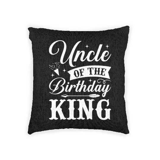 Uncle of The Birthday King Woven Pillows