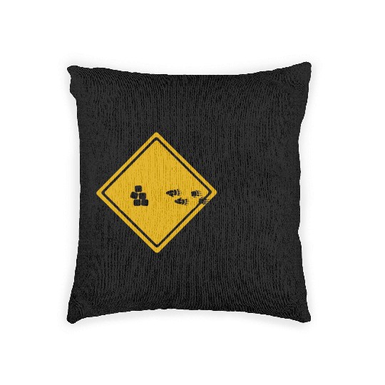 Wombat Poop Cubes Road Sign Woven Pillows