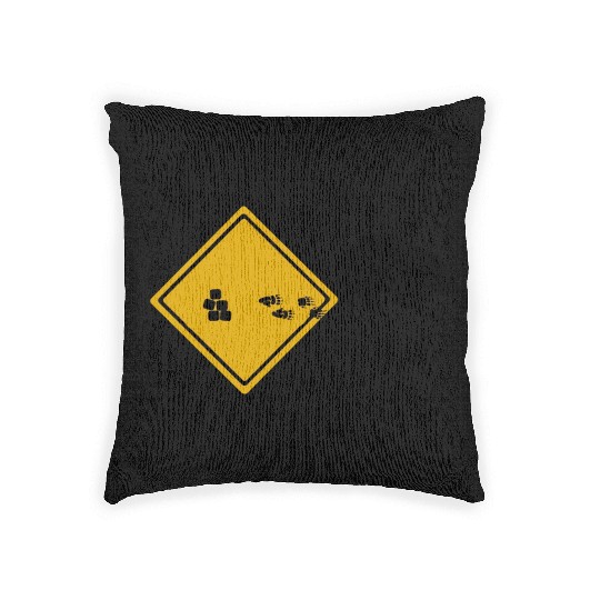 Wombat Poop Cubes Road Sign Woven Pillows