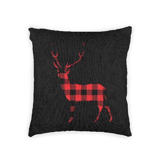 Buffalo Plaid Deer Woven Pillows