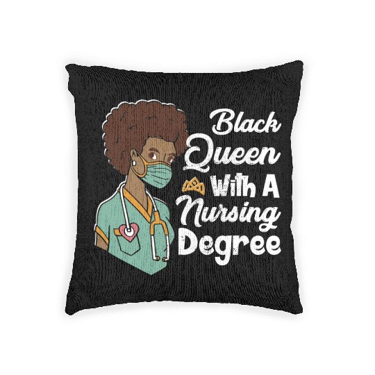 Black Queen With A Nursing Degree Woven Pillows