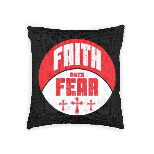 Faith Over Fear Love Jesus Christian Christmas Woven Pillows