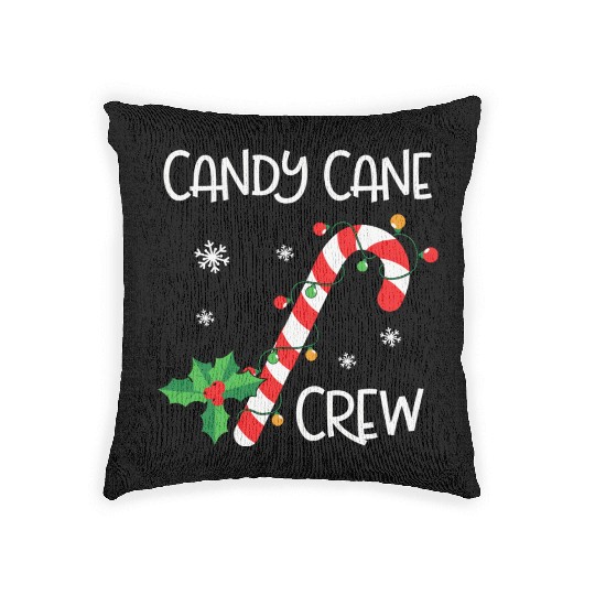 Candy Cane Crew Funny Christmas Lights Xmas Gift Woven Pillows