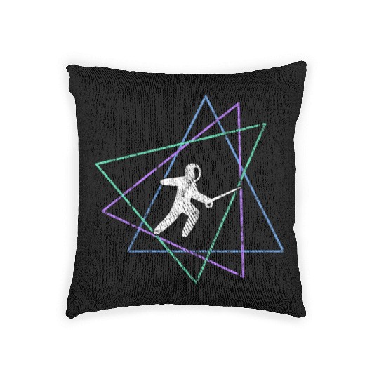 Geometric Fencing Duel Woven Pillows