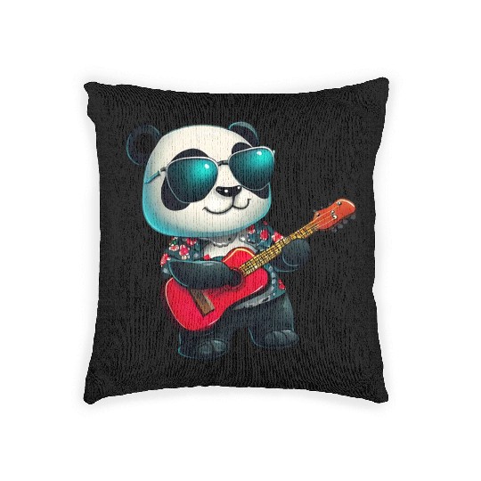 Aloha style panda Woven Pillows