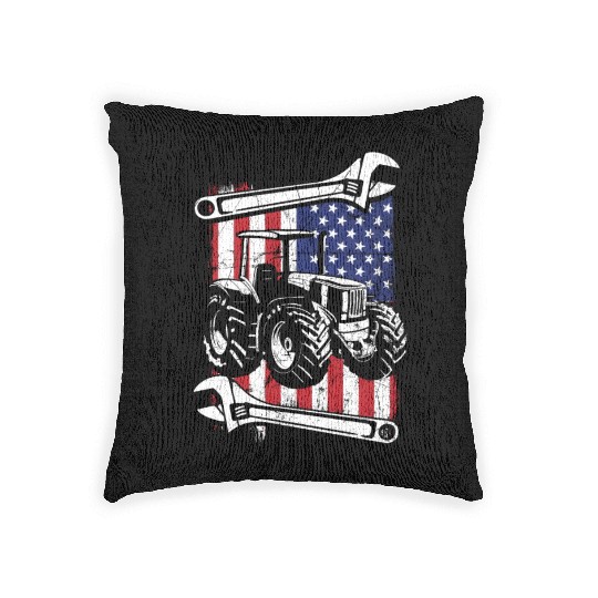 Tractor Mechanic Farm Tractor Repair Mechanical Woven Pillows
