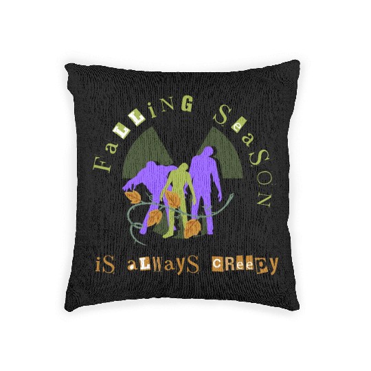 Falling seasonis always creepy Woven Pillows