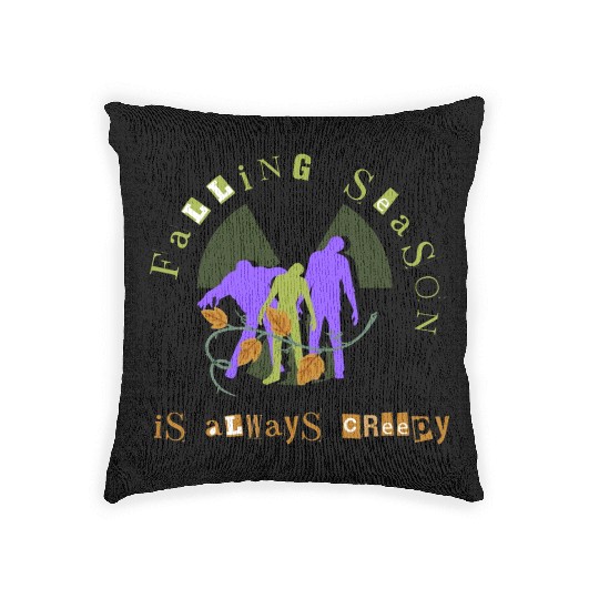Falling seasonis always creepy Woven Pillows