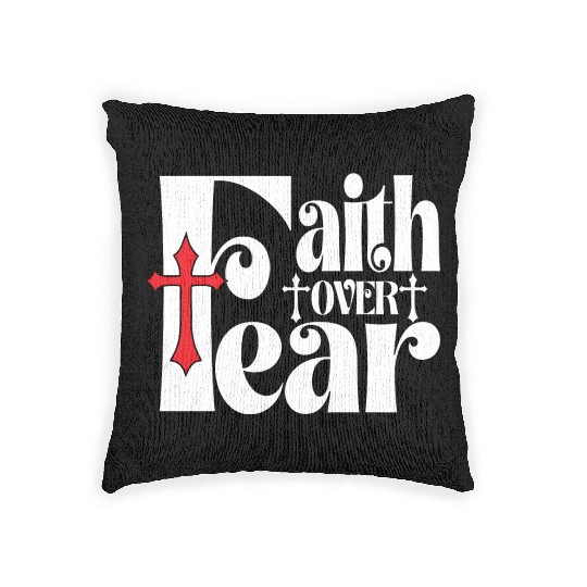Faith Over Fear Love Jesus Christian Christmas Woven Pillows