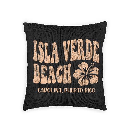 Isla Verde beach Carolina Puerto Rico Woven Pillows