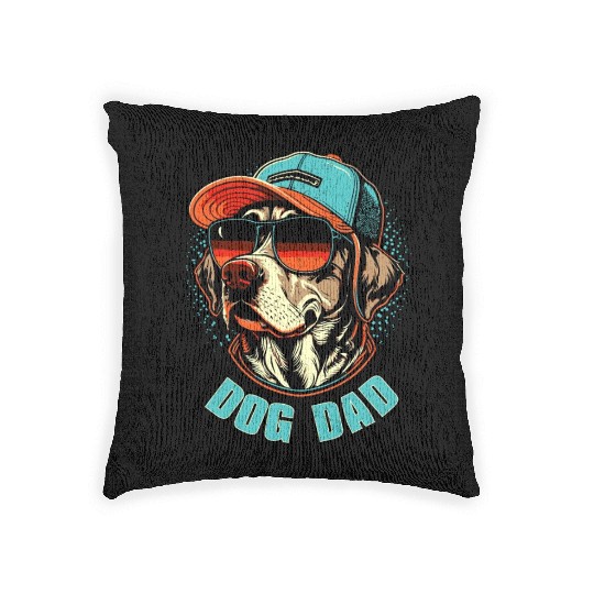 Best Dog Dad Ever Labrador Dog Animal Lover Woven Pillows
