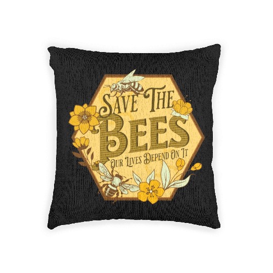 Honey Bee Beekeeping Save The Bees Woven Pillows