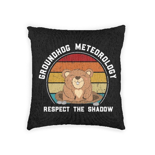 Groundhog Meteorology Respect The Shadow Woven Pillows