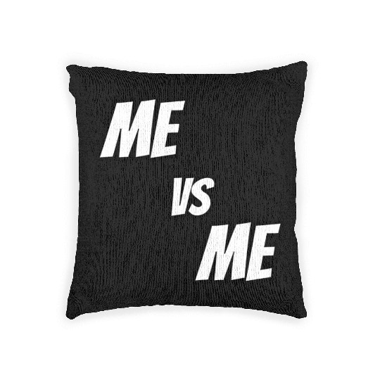 Me vs Me (white) Woven Pillows