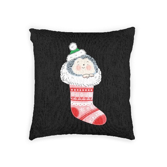 Holly Jolly Hedgehog Woven Pillows