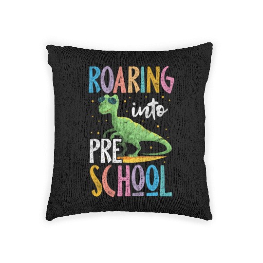 Roaring Into Pre School Back to School Vintage Woven Pillows