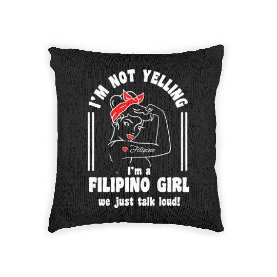 Filipino Girl Design for Proud Pinays Woven Pillows