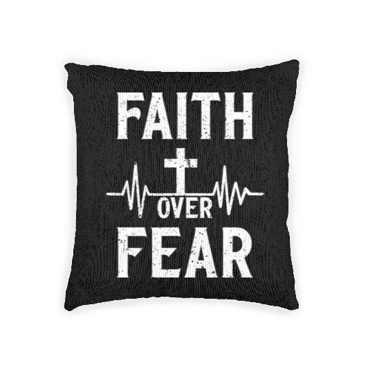 Faith Over Fear Love JesusChristian Christmas Woven Pillows