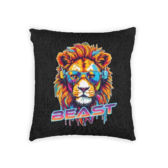 Beast Lion Woven Pillows