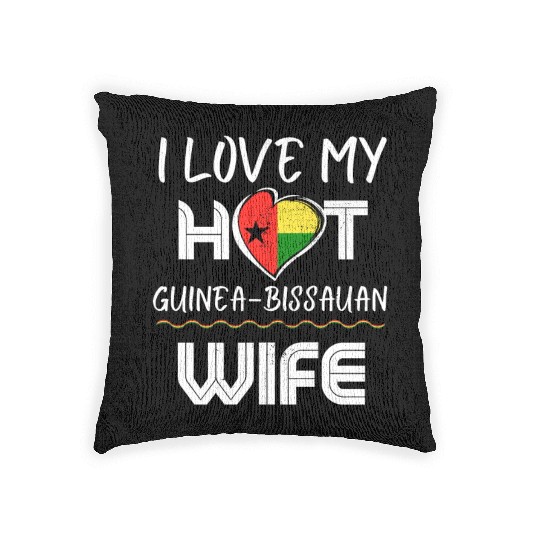 Funny I Love My Hot Guinea-Bisauan Wife Husband Woven Pillows