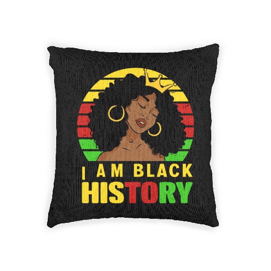 I Am Black History Month African American For Woven Pillows