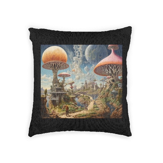Fantasy Land Graphic Art Print Woven Pillows