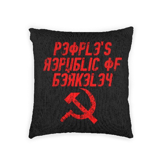 People's republic of Berkeley Communist logo Woven Pillows