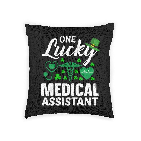 St Patrick'S Day Lucky Medical Assistant Woven Pillows