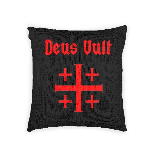 Jerusalem Cross Crus Emblem Knights Templar Woven Pillows