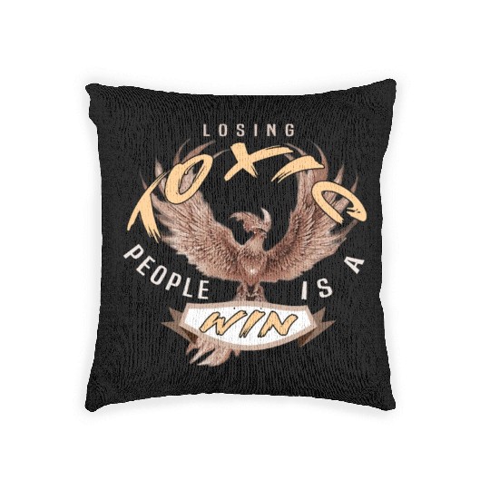 losing toxic people is a win Woven Pillows