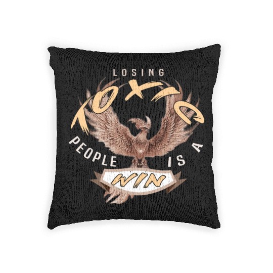 losing toxic people is a win Woven Pillows