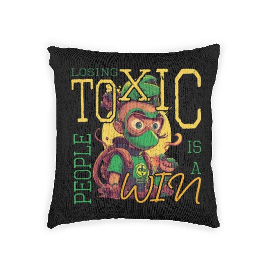 losing toxic people is a win Woven Pillows