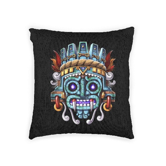 Aztec God Tlaloc Woven Pillows
