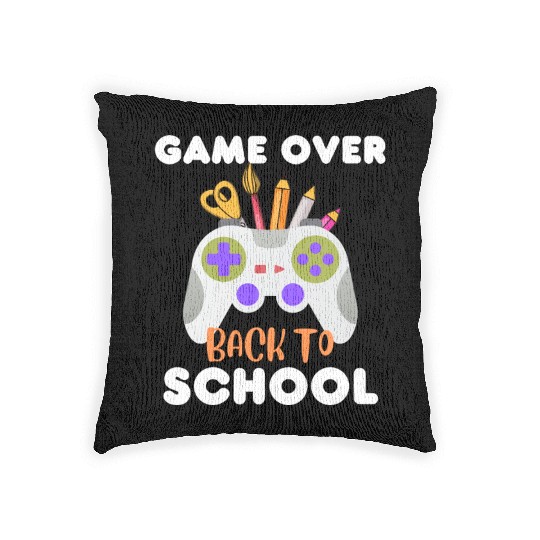GAME OVER BACK TO SCHOOL Woven Pillows