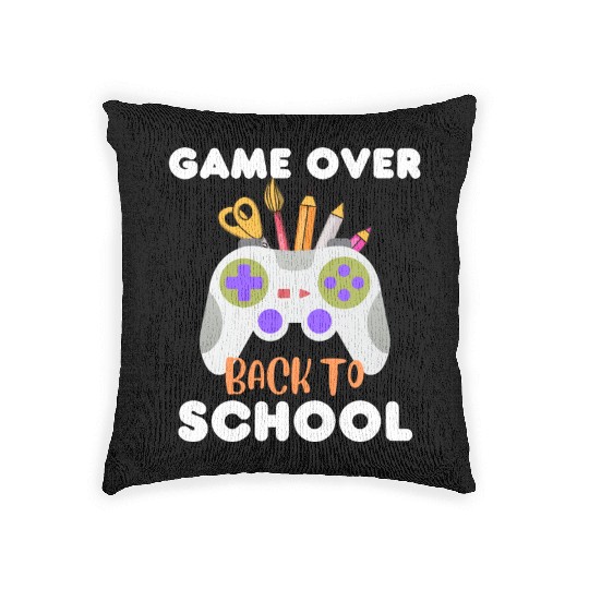 GAME OVER BACK TO SCHOOL Woven Pillows