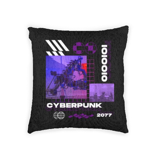 Black Illustrative Skateboard Woven Pillows 1