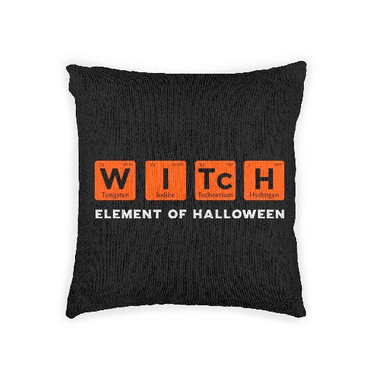 Periodic Table Witch Element of Halloween Woven Pillows