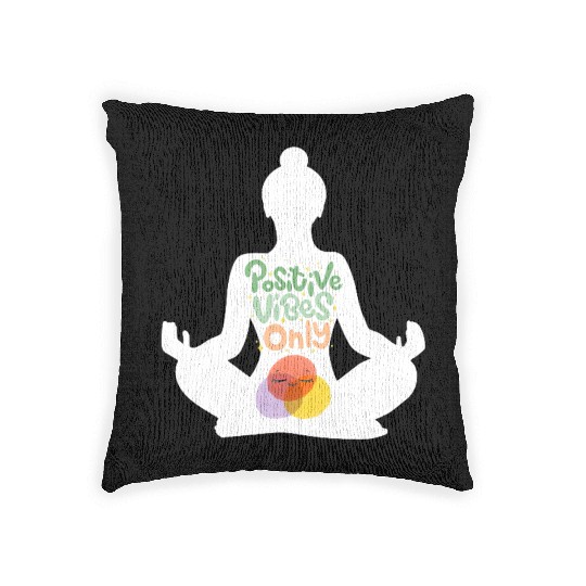 positive vibes only Woven Pillows