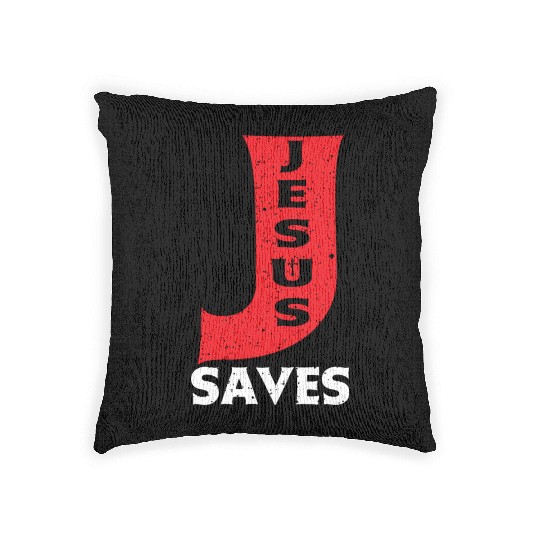 Jesus Saves Love Jesus Christian Christmas Woven Pillows