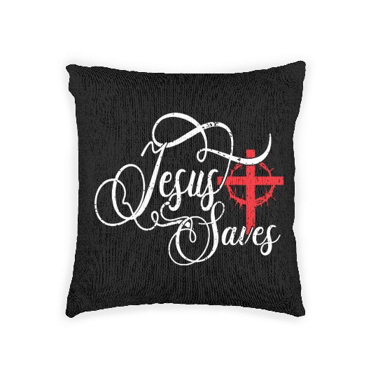 Jesus Saves Love Jesus Christmas Christian Woven Pillows