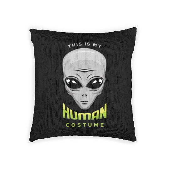 Alien Human Costume Funny Lazy Creepy Halloween Woven Pillows