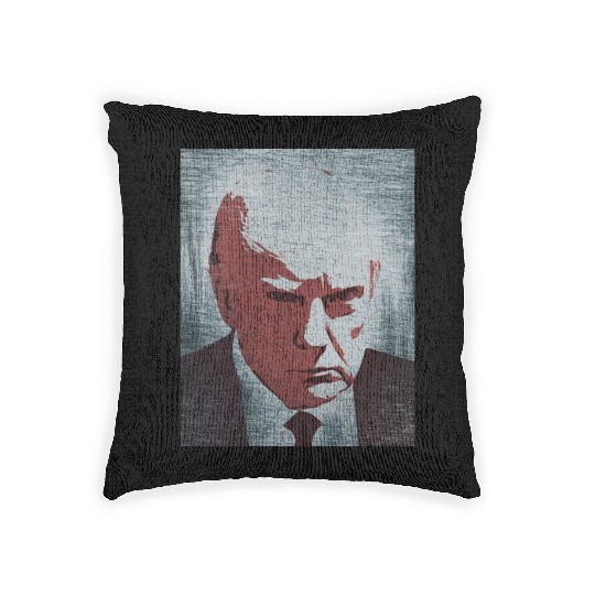 Donald Trump mugshot graffiti Woven Pillows