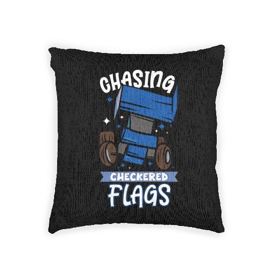 Sprint Car Mom Dirt Track Racing Racing Race Day Woven Pillows