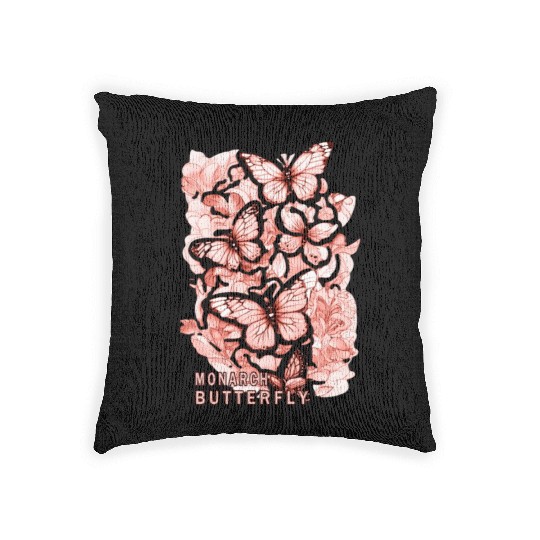 monarch butterfly Woven Pillows