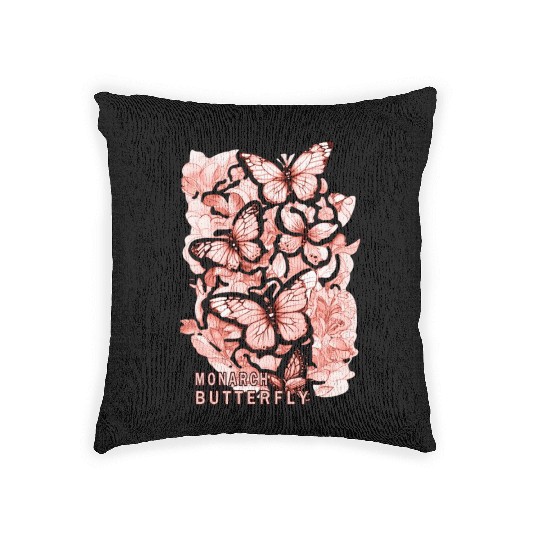 monarch butterfly Woven Pillows